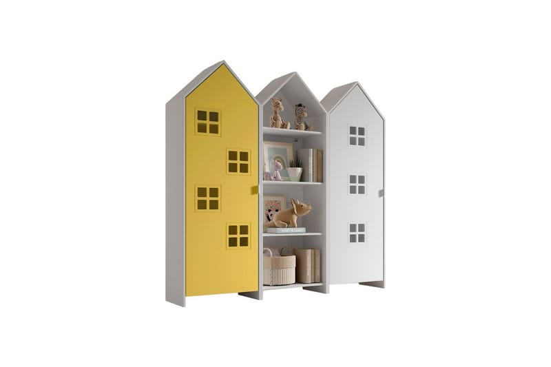 Skab Casami Brugge 3-delt med 1 Åben Skab Gul/Hvid - Gul/Hvid - Opbevaring - Tøjopbevaring - Garderobeskabe - Garderobeskab & klædeskab