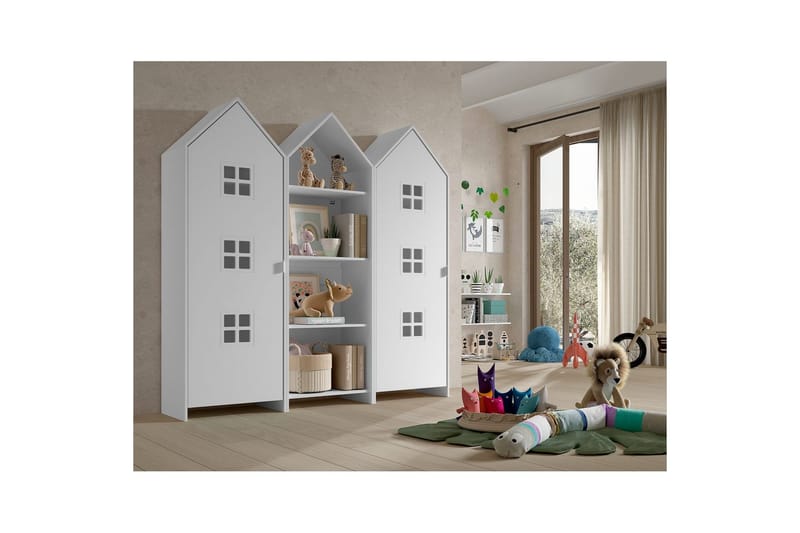 Skab Casami Brugge 3-delt med 1 Åben Skab Hvid - Hvid - Opbevaring - Tøjopbevaring - Garderobeskabe - Garderobeskab & klædeskab