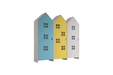 Skab Casami Brugge 3-delt med 3 Døre Hvid/Blå/Gul