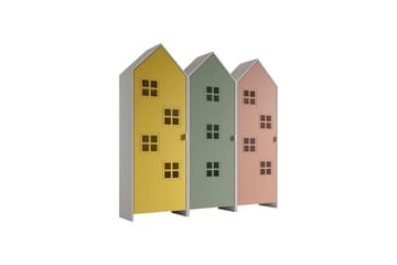 Skab Casami Brugge 3-delt med 3 Døre Pink/Gul/Grøn