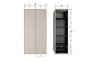 Skab Dagligt 200x100 cm, Dobbeltdøre - 200x100 cm, Dobbeltdøre - Opbevaring - Tøjopbevaring - Garderobeskabe - Garderobeskab & klædeskab