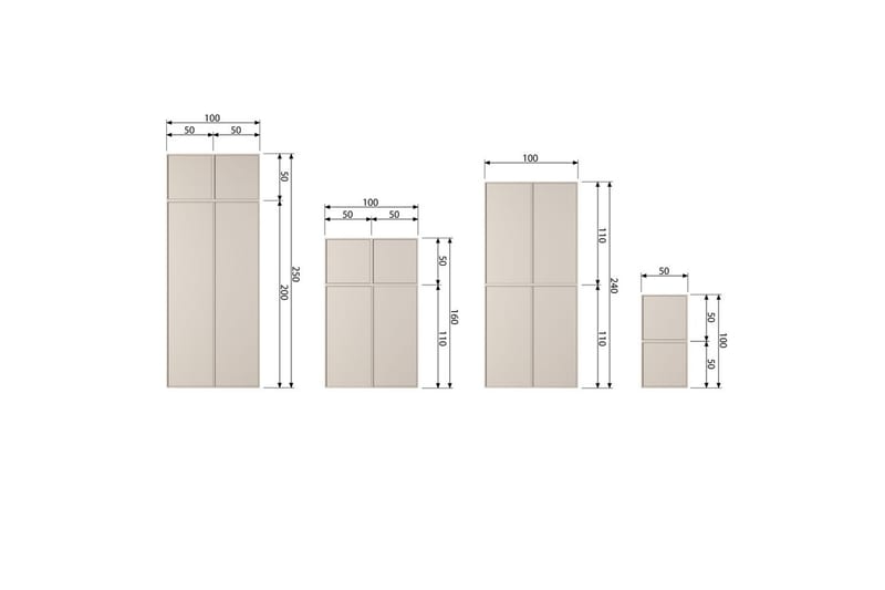 Skab Dagligt 50x50 cm, Enkelt Dør - 50x50 cm, Enkelt Dør - Opbevaring - Tøjopbevaring - Garderobeskabe - Garderobeskab & klædeskab