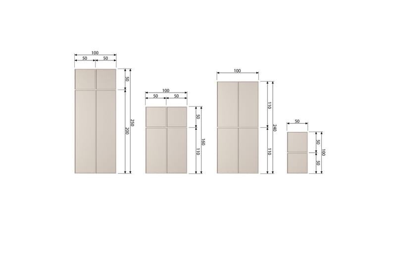 Skab Dagligt 50x50 cm, Enkelt Dør - 50x50 cm, Enkelt Dør - Opbevaring - Tøjopbevaring - Garderobeskabe - Garderobeskab & klædeskab