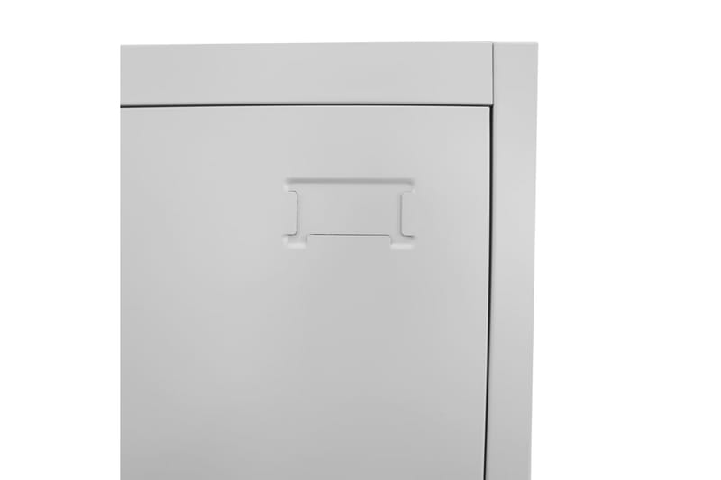 Skab Med 3 Rum Med Lås 38 X 45 X 180 Cm - Grå - Opbevaring - Tøjopbevaring - Garderobeskabe