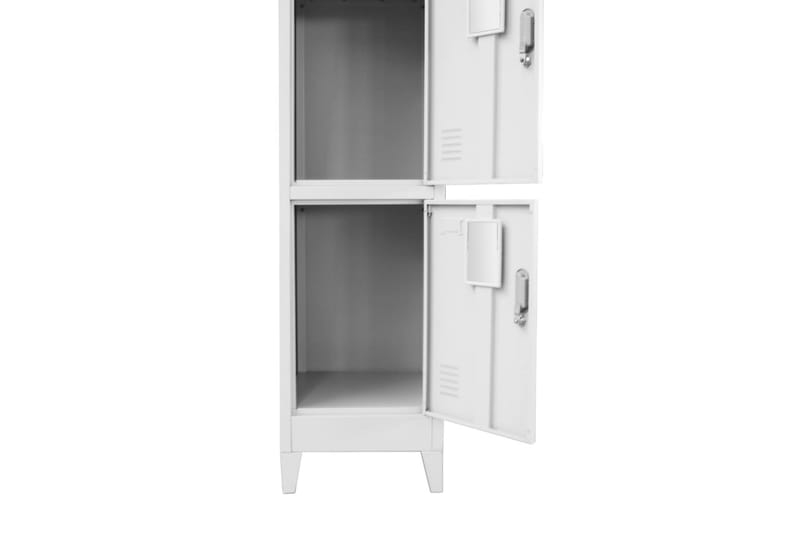 Skab Med 3 Rum Med Lås 38 X 45 X 180 Cm - Grå - Opbevaring - Tøjopbevaring - Garderobeskabe