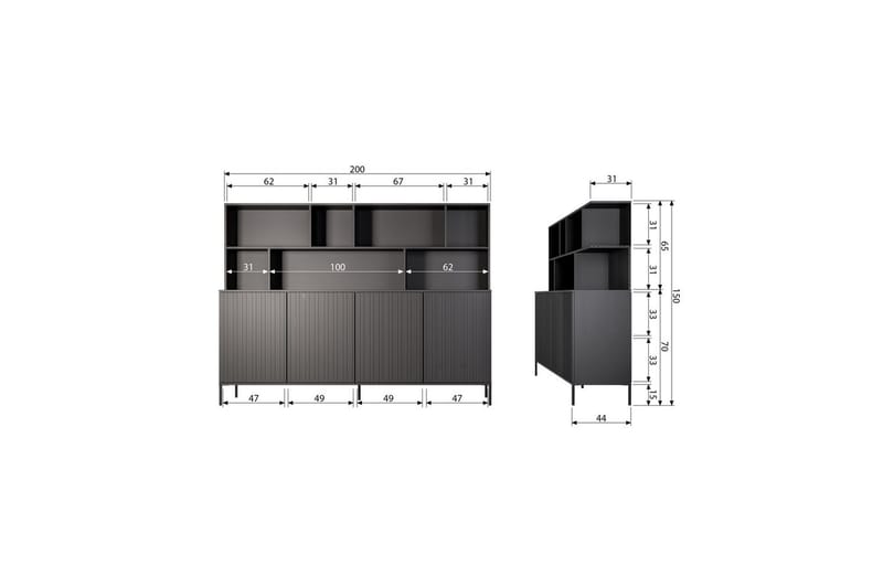 Skabstilføjelse Ny Gravure Espresso, Askefiner - Espresso, Askefiner - Opbevaring - Tøjopbevaring - Garderobeskabe - Garderobeindretning