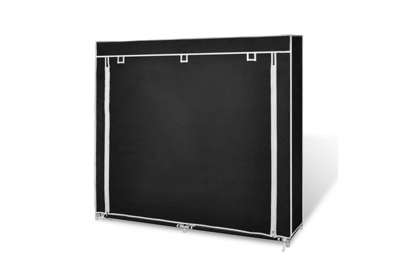 Skoskab I Stof Med Betræk 115 X 28 X 110 Cm Sort - Sort - Opbevaring - Tøjopbevaring - Garderobeskabe