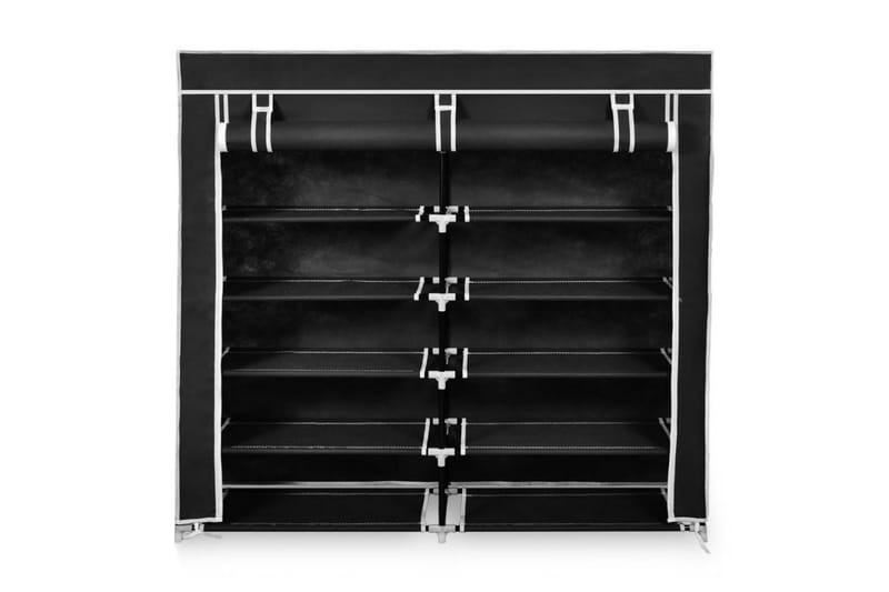 Skoskab I Stof Med Betræk 115 X 28 X 110 Cm Sort - Sort - Opbevaring - Tøjopbevaring - Garderobeskabe