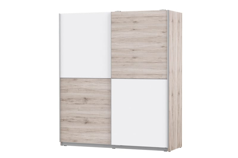 Slosser garderobe 170x191 cm - Brun / hvid - Opbevaring - Tøjopbevaring - Garderobeskabe