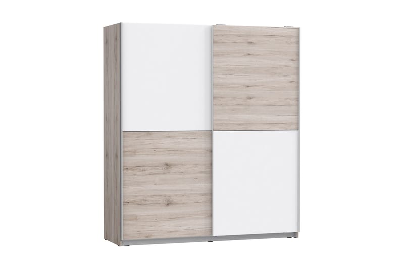 Slosser garderobe 170x191 cm - Brun / hvid - Opbevaring - Tøjopbevaring - Garderobeskabe