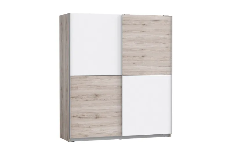 Slosser garderobe 170x191 cm, Brun / hvid