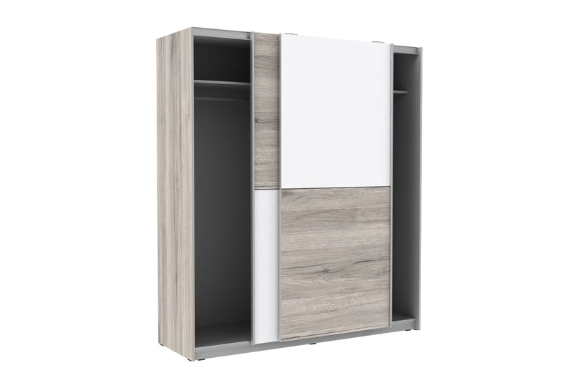 Slosser garderobe 170x191 cm - Brun / hvid - Opbevaring - Tøjopbevaring - Garderobeskabe