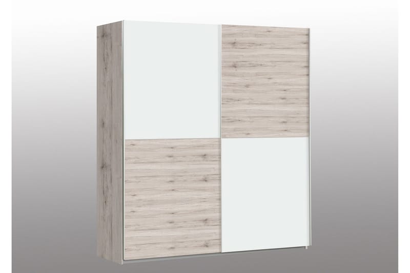 Slosser garderobe 170x191 cm - Brun / hvid - Opbevaring - Tøjopbevaring - Garderobeskabe