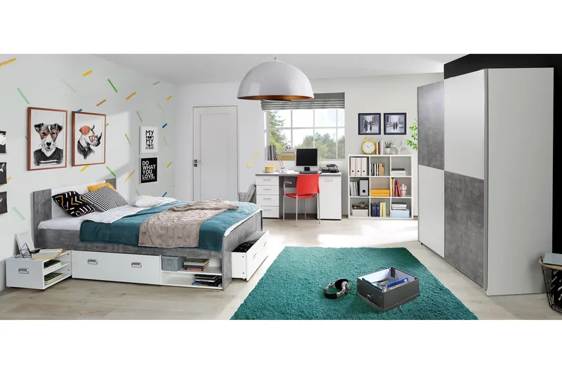 Slosser garderobe 170x191 cm - Grå - Opbevaring - Tøjopbevaring - Garderobeskabe