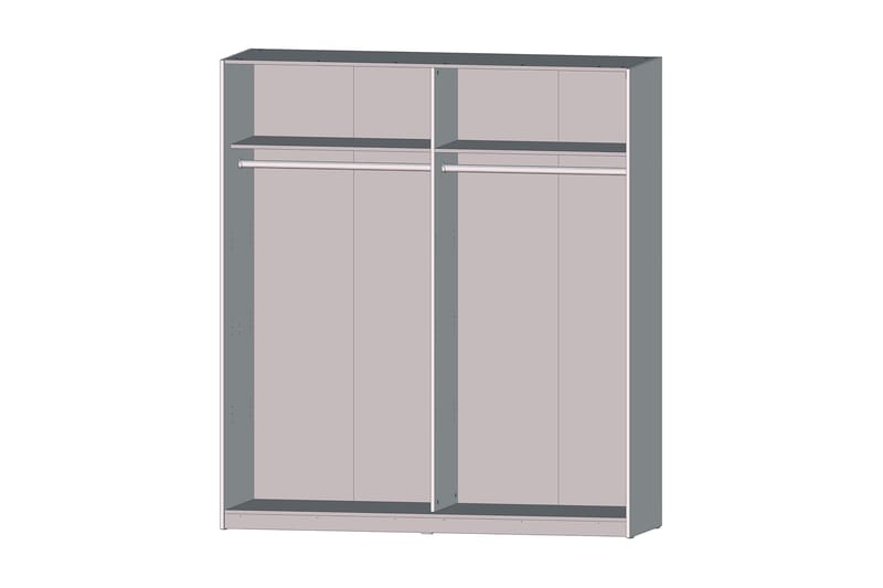 Slosser garderobe 170x191 cm - Grå - Opbevaring - Tøjopbevaring - Garderobeskabe