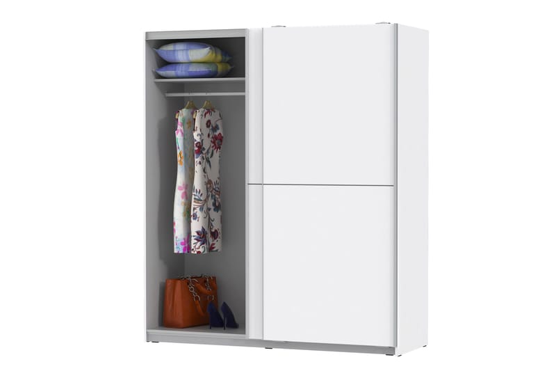 Slosser garderobe 170x191 cm - Hvid - Opbevaring - Tøjopbevaring - Garderobeskabe