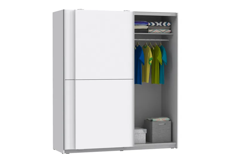 Slosser garderobe 170x191 cm - Hvid - Opbevaring - Tøjopbevaring - Garderobeskabe