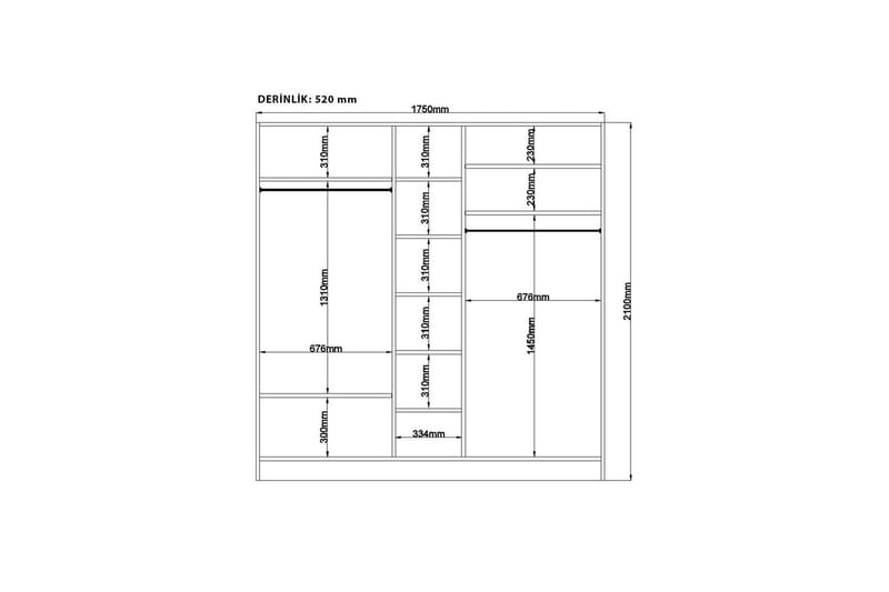 Sorrel Garderobesskåp 175x210 cm - Mat Hvid - Opbevaring - Tøjopbevaring - Garderobeskabe - Garderobeskab & klædeskab