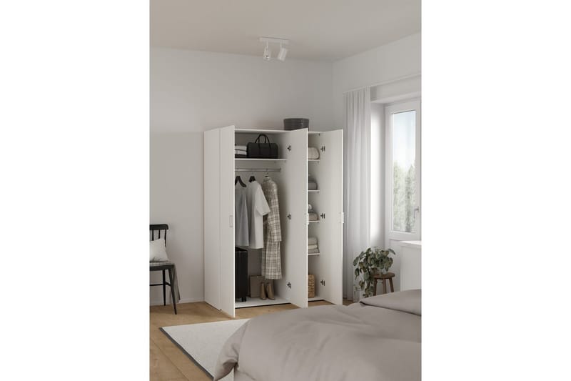Space Garderobe 116x175 cm - Hvid - Opbevaring - Tøjopbevaring - Garderobeskabe