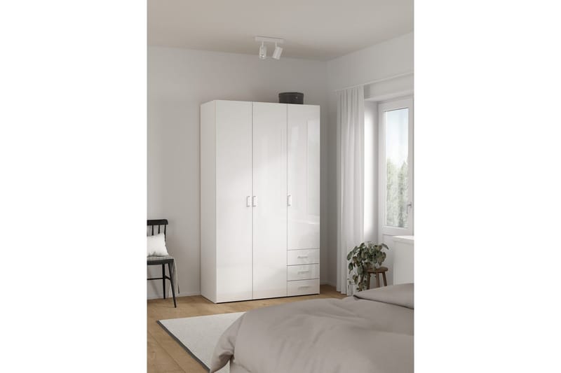 Space Garderobe 116x200 cm - Hvid - Opbevaring - Tøjopbevaring - Garderobeskabe