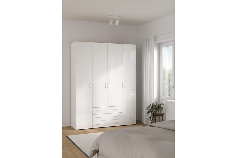 Space Garderobe 154x200 cm - Hvid - Opbevaring - Tøjopbevaring - Garderobeskabe