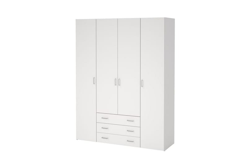Space Garderobe 154x200 cm - Hvid - Opbevaring - Tøjopbevaring - Garderobeskabe