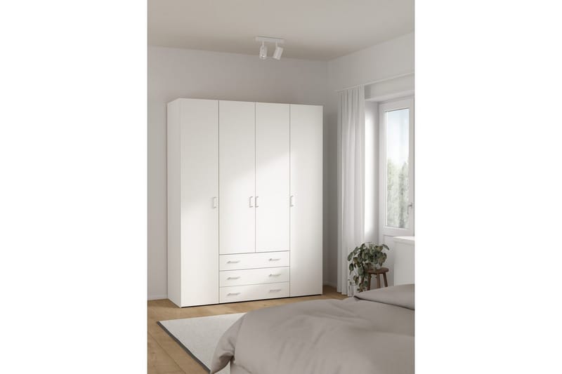 Space Garderobe 154x200 cm - Hvid - Opbevaring - Tøjopbevaring - Garderobeskabe