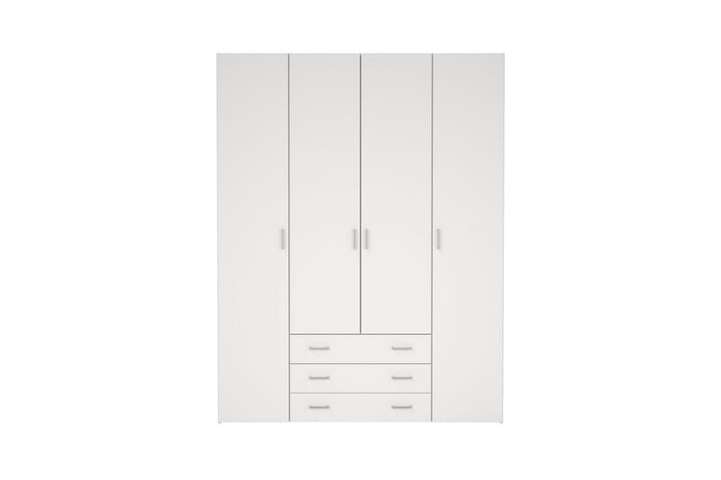 Space Garderobe 154x200 cm - Hvid - Opbevaring - Tøjopbevaring - Garderobeskabe