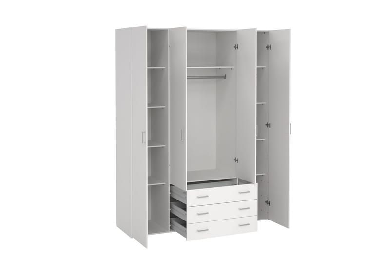 Space Garderobe 154x200 cm - Hvid - Opbevaring - Tøjopbevaring - Garderobeskabe