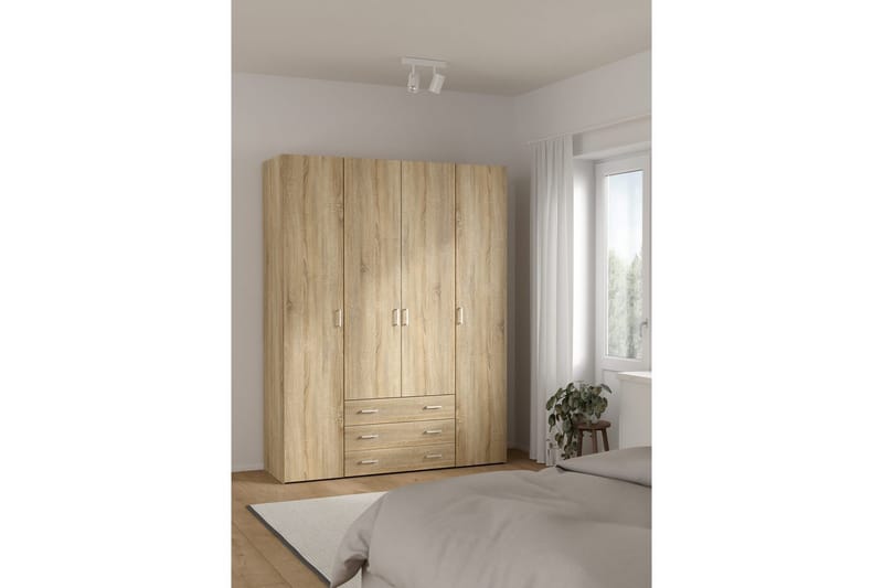 Space Garderobe 154x200 cm - Natur - Opbevaring - Tøjopbevaring - Garderobeskabe