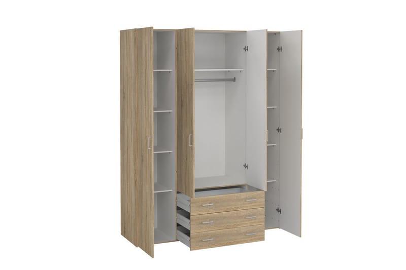 Space Garderobe 154x200 cm - Natur - Opbevaring - Tøjopbevaring - Garderobeskabe