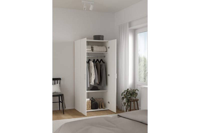 Space Garderobe 78x175 cm - Hvid - Opbevaring - Tøjopbevaring - Garderobeskabe