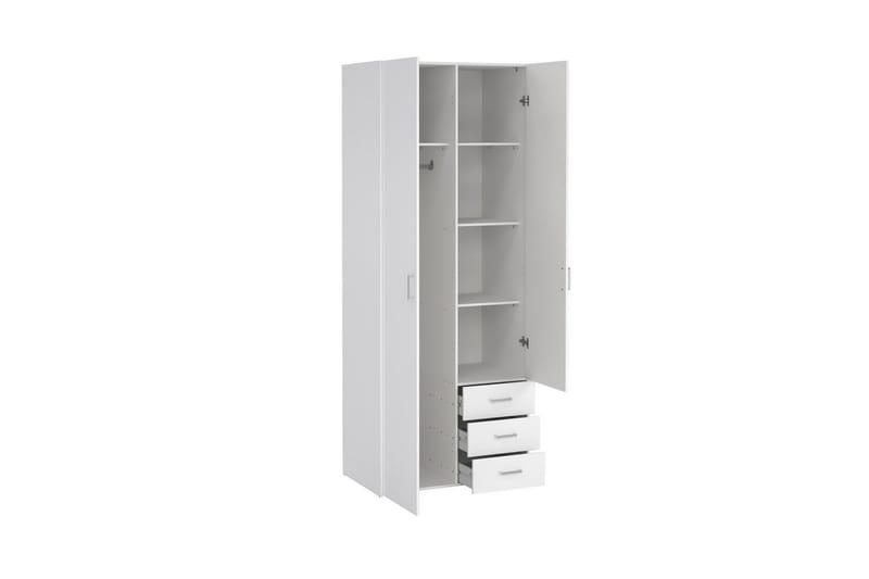 Space Garderobe 78x200 cm - Hvid - Opbevaring - Tøjopbevaring - Garderobeskabe