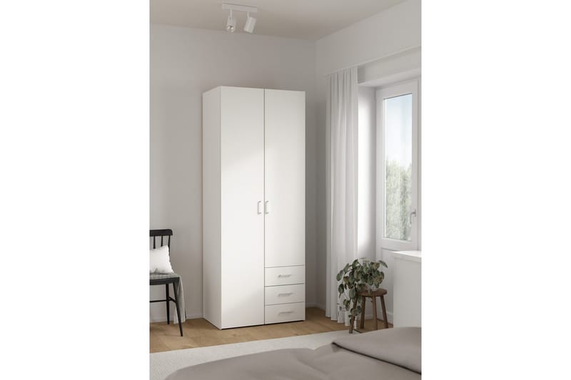 Space Garderobe 78x200 cm - Hvid - Opbevaring - Tøjopbevaring - Garderobeskabe