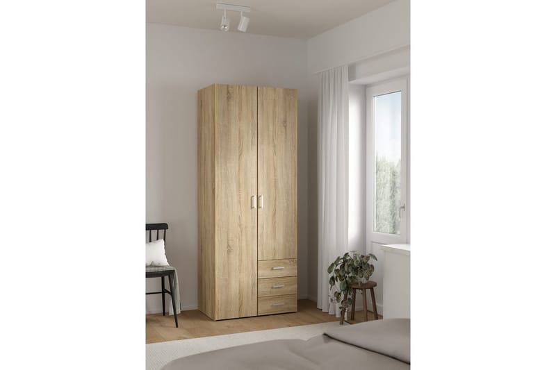 Space Garderobe 78x200 cm - Natur - Opbevaring - Tøjopbevaring - Garderobeskabe