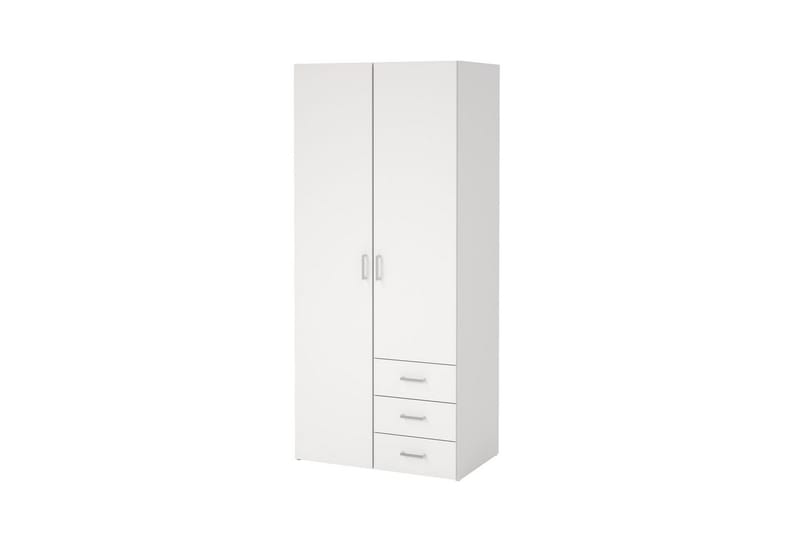 Space Garderobskab 78x175 cm - Hvid - Opbevaring - Tøjopbevaring - Garderobeskabe - Garderobeskab & klædeskab