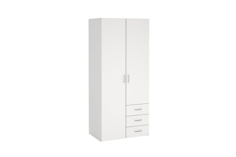 Space Garderobskab 78x175 cm - Hvid - Opbevaring - Tøjopbevaring - Garderobeskabe - Garderobeskab & klædeskab
