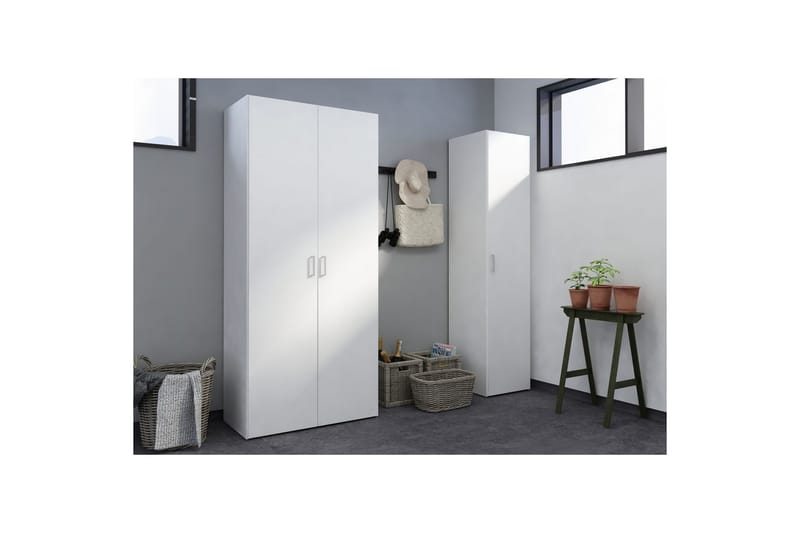 Space Garderobskab 78x175 cm - Hvid - Opbevaring - Tøjopbevaring - Garderobeskabe - Garderobeskab & klædeskab
