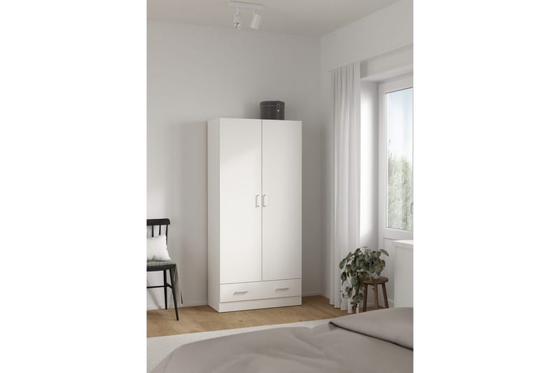 Space Garderobskab 79x170 cm - Hvid - Opbevaring - Tøjopbevaring - Garderobeskabe - Garderobeskab & klædeskab