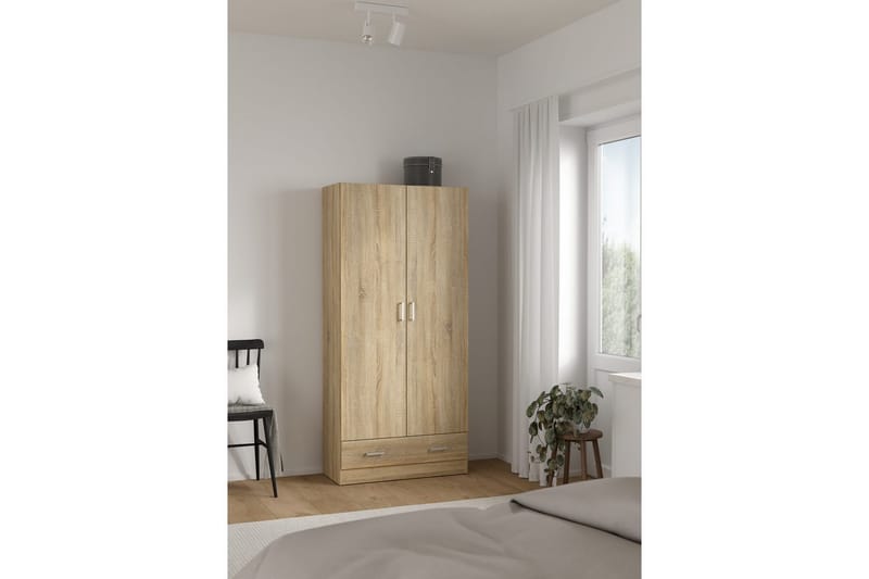Space Garderobskab 79x170 cm - Natur - Opbevaring - Tøjopbevaring - Garderobeskabe - Garderobeskab & klædeskab