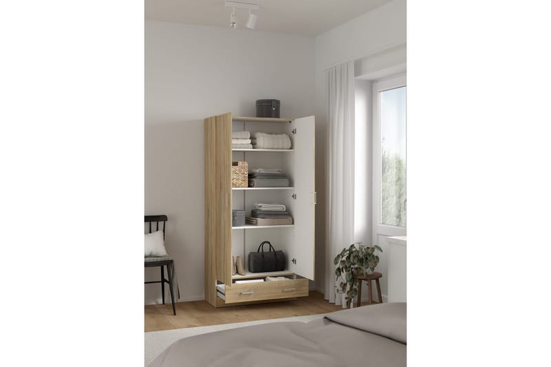 Space Garderobskab 79x170 cm - Natur - Opbevaring - Tøjopbevaring - Garderobeskabe - Garderobeskab & klædeskab