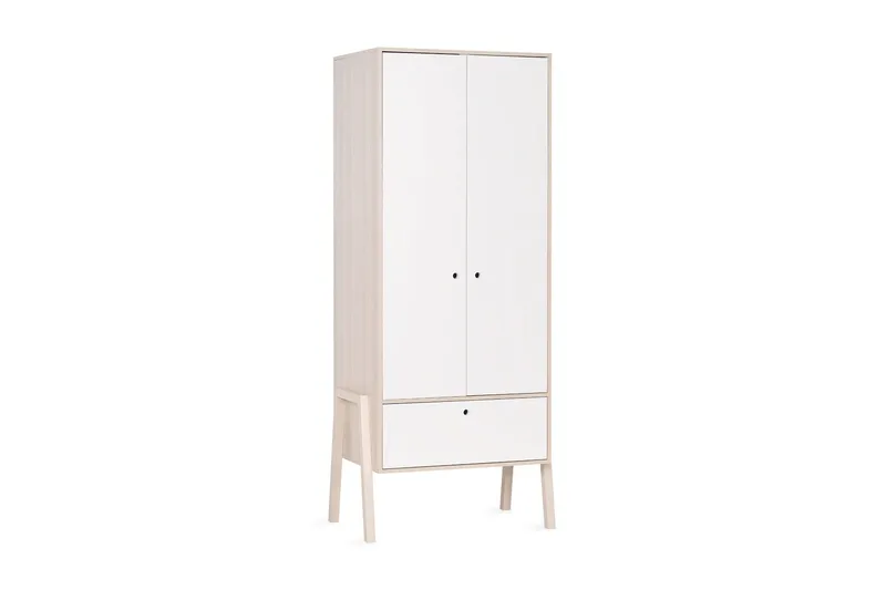 Spot Garderobeskab med Opbevaring i Træ, Hvid|Beige