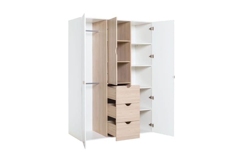 Stige Garderobe Hvid/Træ/Natur - VOX - Opbevaring - Tøjopbevaring - Garderobeskabe - Garderobeskab & klædeskab