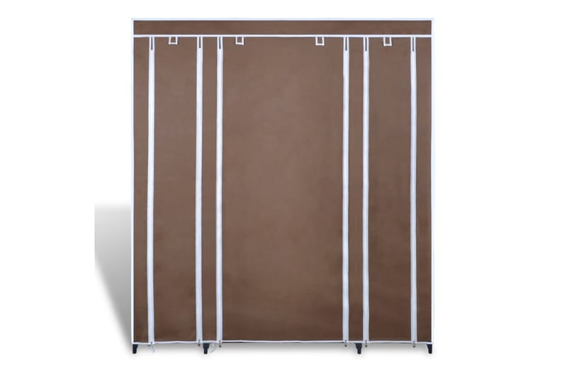 Stofklædeskab Med Rum Og Stænger 45 X 150 X176 Cm Brun - Brun - Opbevaring - Tøjopbevaring - Garderobeskabe