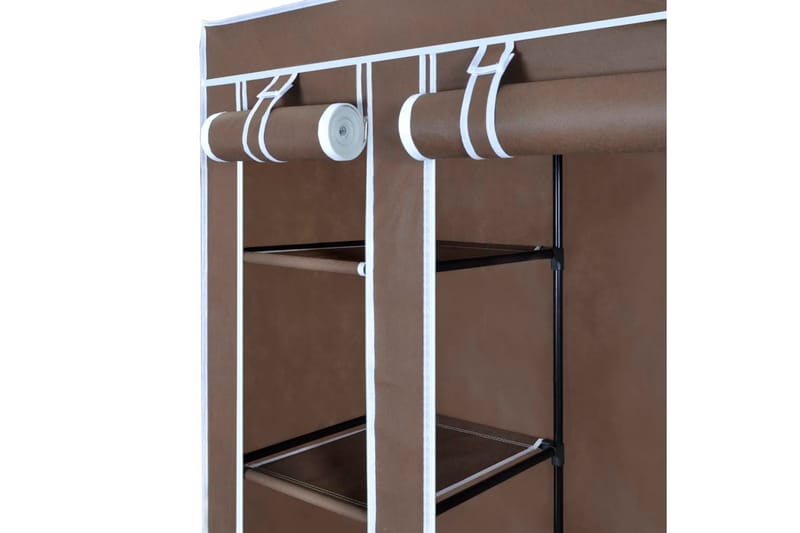 Stofklædeskab Med Rum Og Stænger 45 X 150 X176 Cm Brun - Brun - Opbevaring - Tøjopbevaring - Garderobeskabe