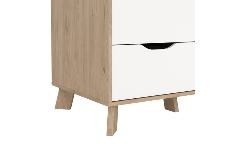 Sumita Garderobe med Spejl 147x201 cm - Hvid/Natur - Opbevaring - Tøjopbevaring - Garderobeskabe