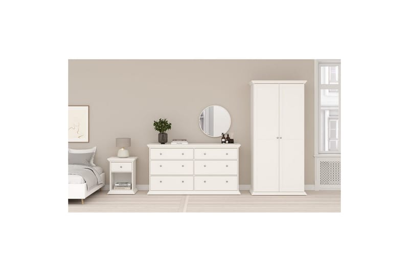 Suneta Garderobe 96x200 cm - Hvid - Opbevaring - Tøjopbevaring - Garderobeskabe