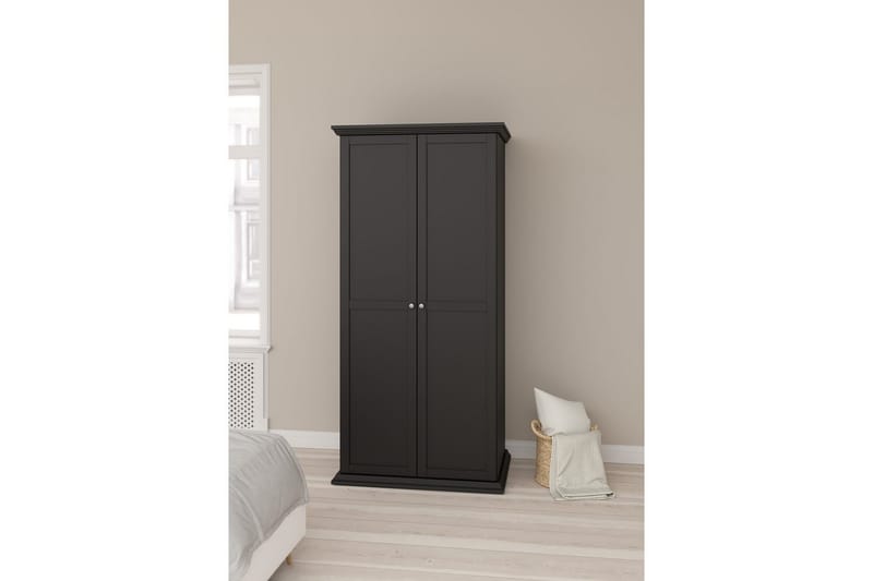 Suneta Garderobe 96x200 cm - Sort - Opbevaring - Tøjopbevaring - Garderobeskabe