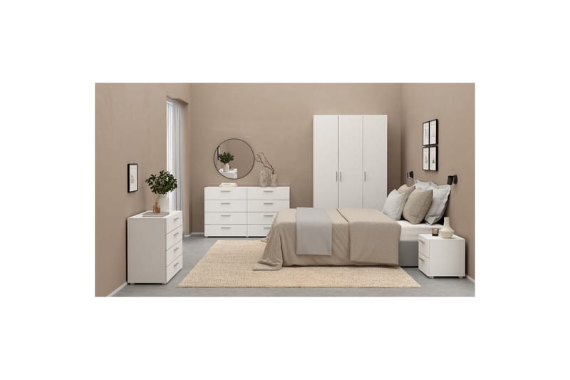 Suntia Garderobe 118x201 cm - Hvid - Opbevaring - Tøjopbevaring - Garderobeskabe