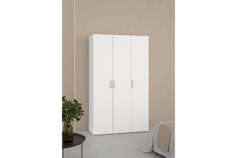 Suntia Garderobe 118x201 cm - Hvid - Opbevaring - Tøjopbevaring - Garderobeskabe